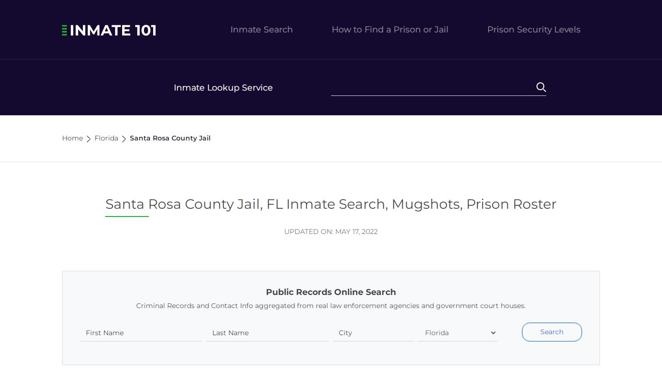 Santa Rosa County Jail, FL Inmate Search, Mugshots, Prison ...